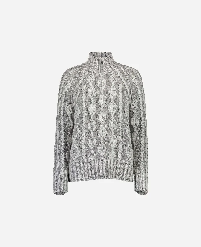 Stehkragen Pullover aus Cashmere-Mischung in Grau Christmas sweaters