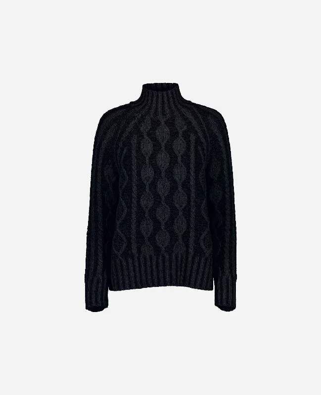 Stehkragen Pullover aus Cashmere-Mischung in Schwarz Thermal insulation sweaters