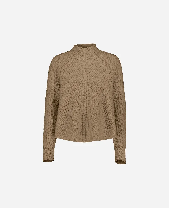 Stehkragen Pullover aus Cashmere-Mischung in Beige Fall sweaters