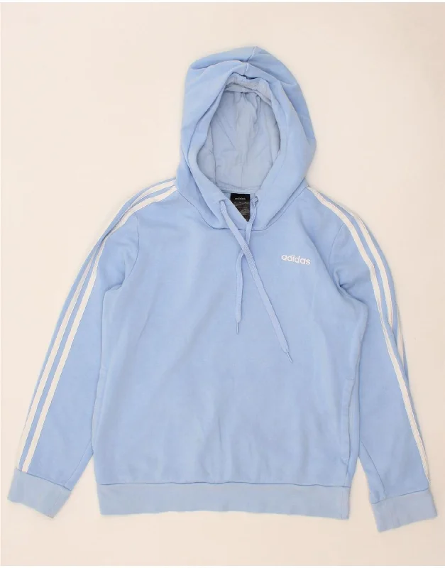 ADIDAS Womens Hoodie Jumper UK 12/14 Medium Blue Cotton Outdoor sweaters