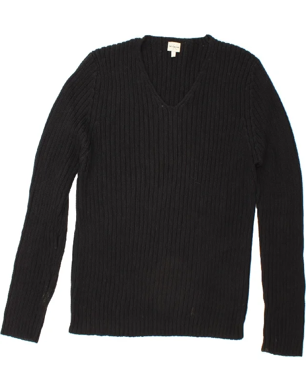 CALVIN KLEIN Womens V-Neck Jumper Sweater UK 18 XL Black Cotton Best sweaters for casual wear