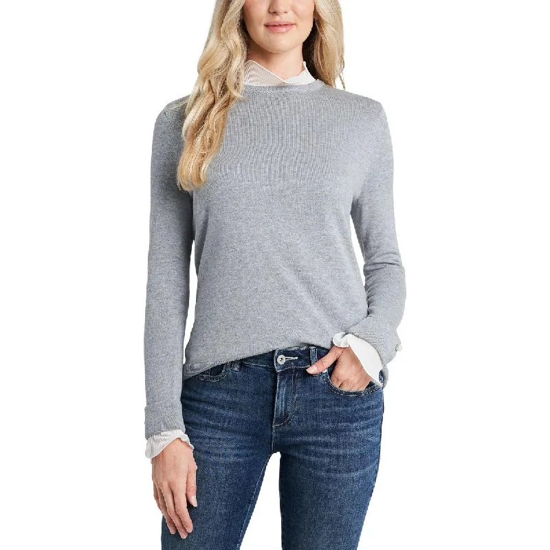 CeCe Womens Holiday 2 Contrast Layered Pullover Sweater High-end sweaters