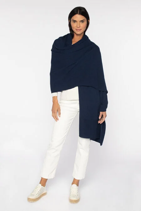 Kinross Cashmere Fwt Textured Edge Travel Wrap Designer sweaters