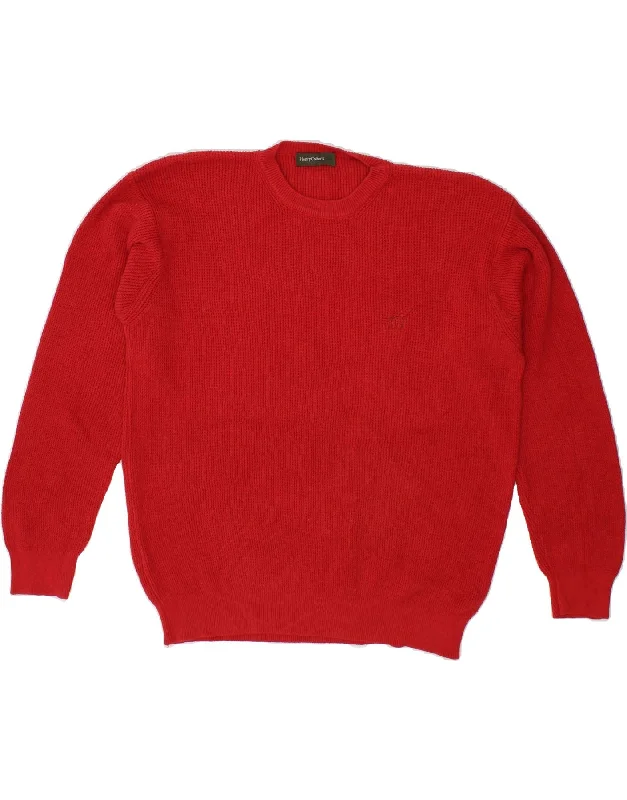 HENRY COTTONS Womens Crew Neck Jumper Sweater UK 16 Large Red Cotton High-end sweaters