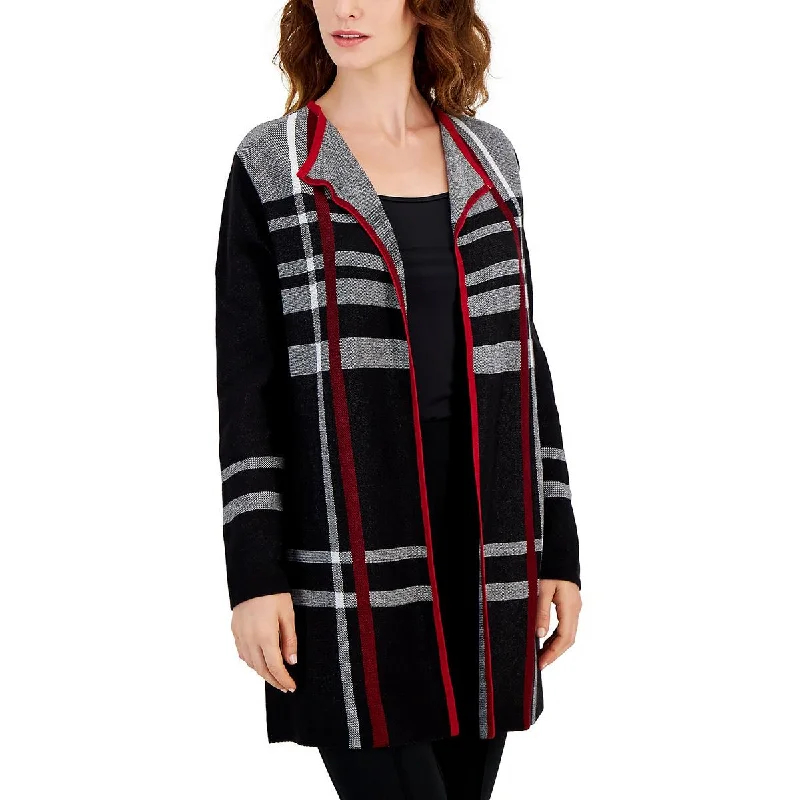 Kasper Womens Striped Open Front Cardigan Sweater Cardigan sweaters