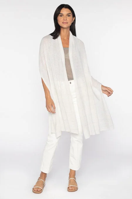 Kinross Cashmere Lurex Stripe Wrap Party sweaters