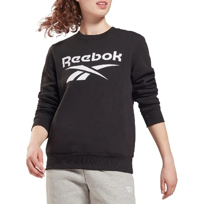 Reebok Womens Identity Fleece Logo Comfy Crewneck Sweater Warmest sweaters for extreme cold