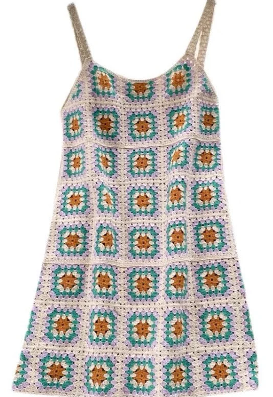 'Beatrice' Hand knitted Crochet Dress (6 Colors) Y2K mini dresses