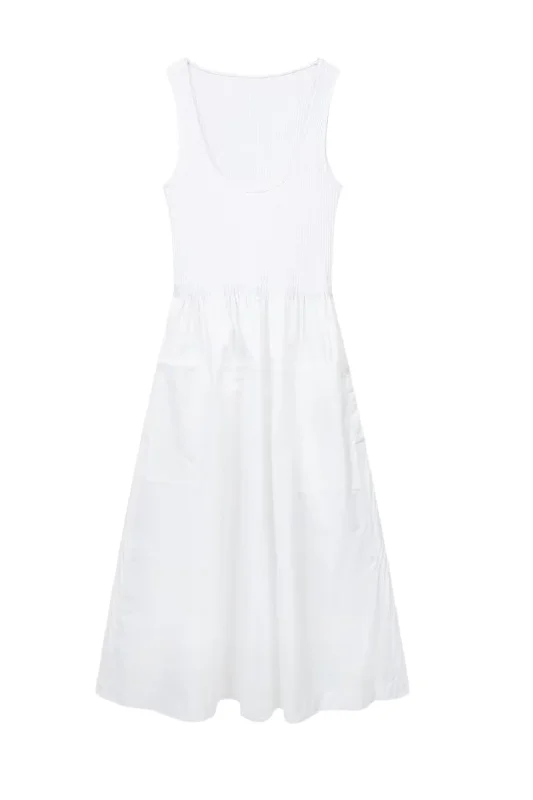 'Edda' Sleeveless Paneled Poplin Dress Spring mini dresses