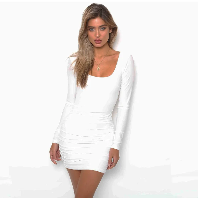 Mini Dress | Hip Dress Backpak White New Year's Eve mini dresses