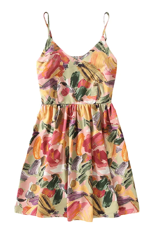 'Vera' Floral Sleeveless Ruched Dress Affordable mini dresses