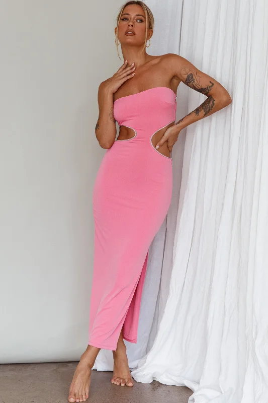 Bridget Cut-Out Midi Dress Barbie Pink Corset midi dresses