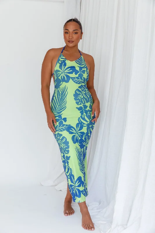 Fiji Feeling Midi Dress Tropical Kiwi Edgy midi dresses