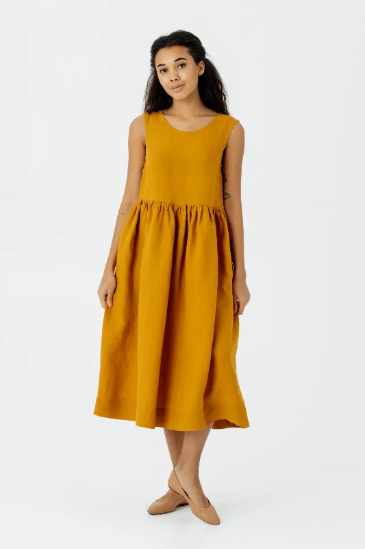 Smock Dress, Sleeveless, Marigold Best midi dresses for plus size