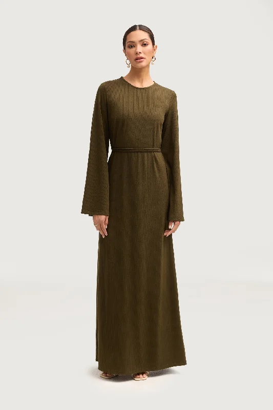 Ava Ribbed Maxi Dress - Olive Preppy maxi dresses