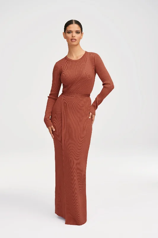 Cassandra Ribbed Wrap Maxi Dress Smocked maxi dresses