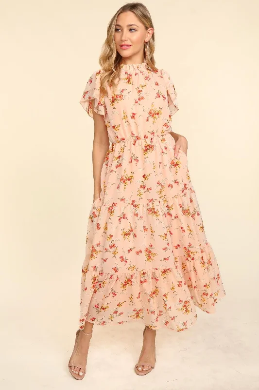 Floral Chiffon Maxi Fully Lined Dress Summer maxi dresses