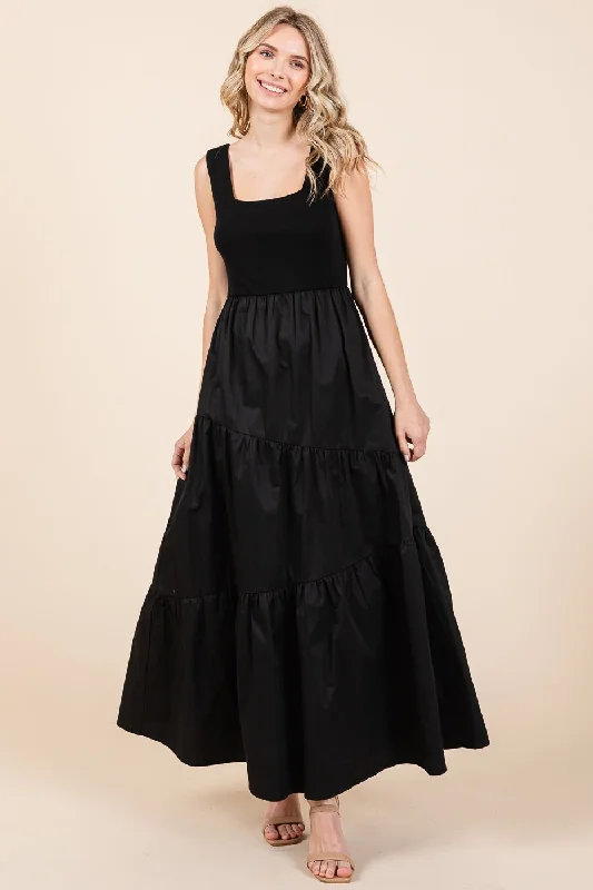 Mixed Media Maxi Sexy little black maxi dresses