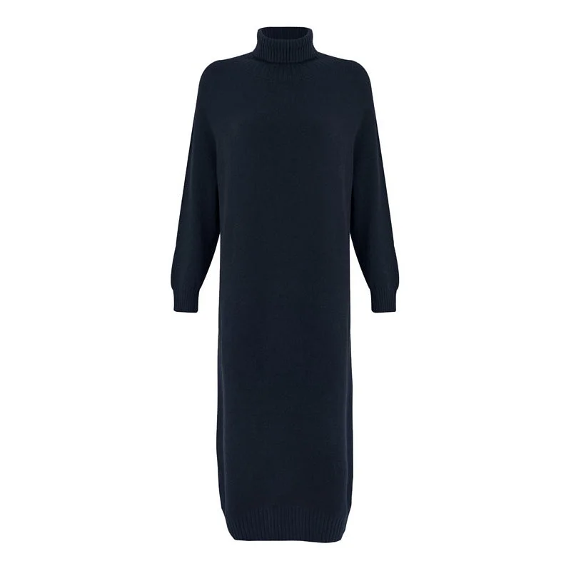 Paige Polo Neck Long Dress in Navy Expensive maxi dresses