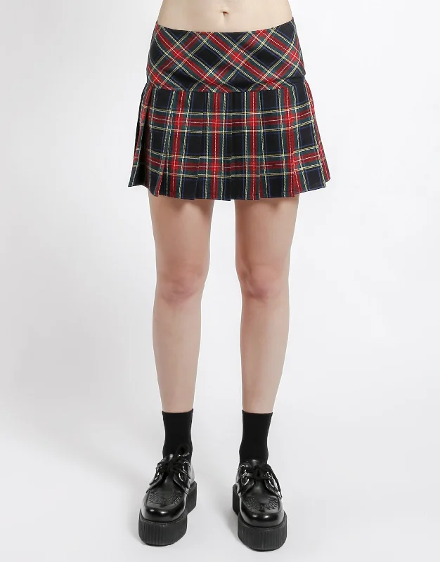 PLEATED SKIRT BLACK PLAID Beaded unclassified skirts