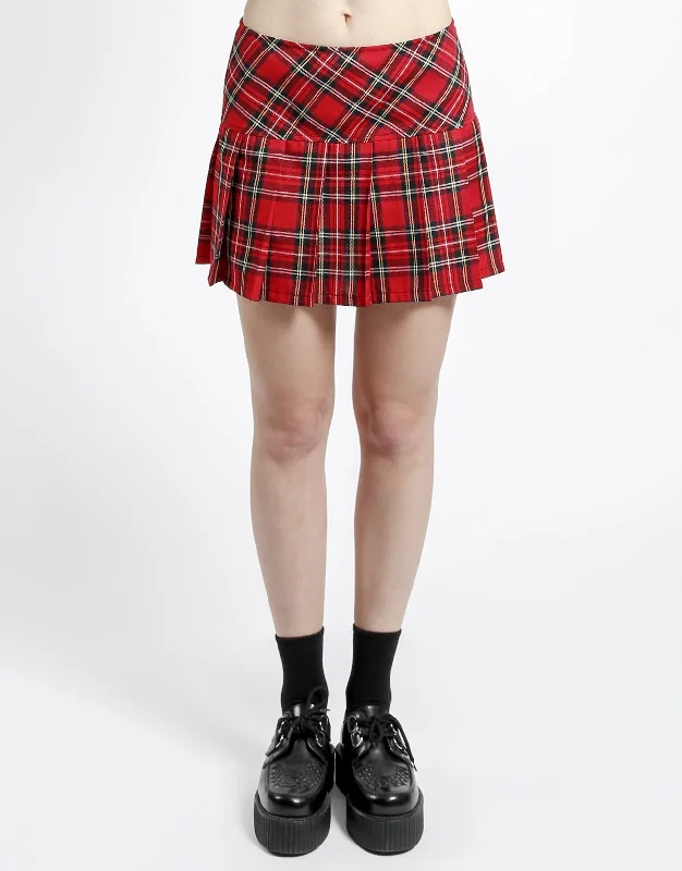 PLEATED  SKIRT RED PLAID Dark color unclassified skirts