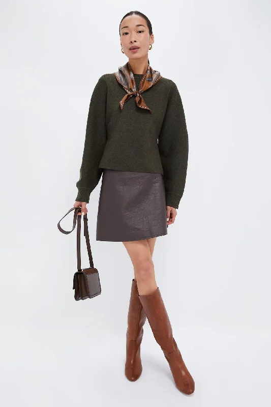 Brown Leather Meg Mini Skirt Mini Skirt Chic