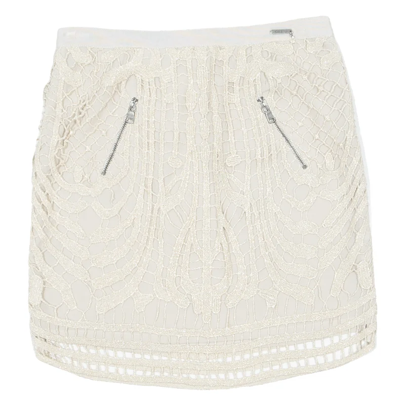 GUESS Womens Mini Skirt Beige Short Lace S Colorful Mini Skirt