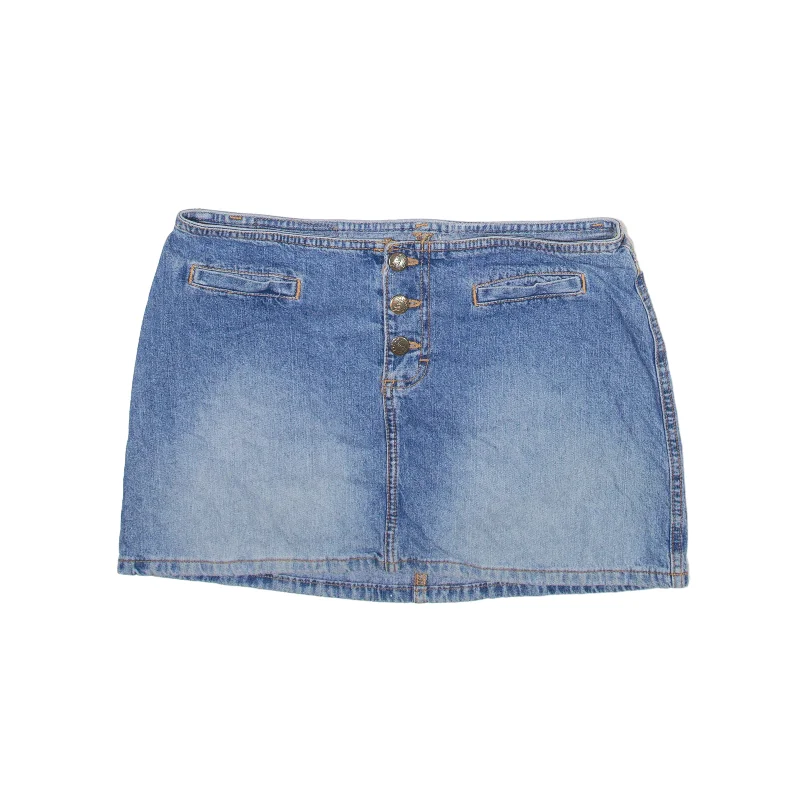 MUDD Jeans Short Mini Skirt Blue Denim Womens M Printed Mini Skirt