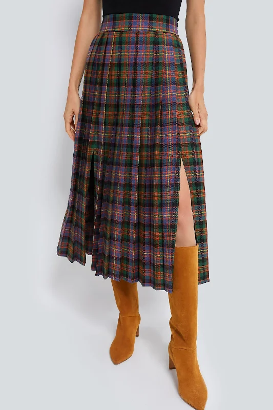 Multi Tartan Dominic Skirt Raw Hem Mini Skirt