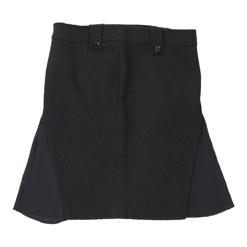 Richmond Mini Skirt - 34W UK 14 Black Polyester Blend Fringed Mini Skirt