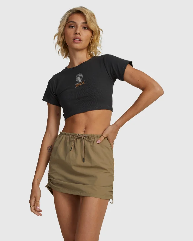 RVCA Cargo Mini Skirt Soft Pleated Skirt