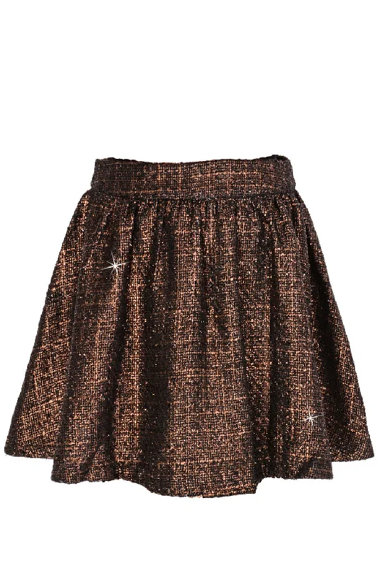 AZELIN Metallic Brown Mini Skirt Mini Skirt Trend