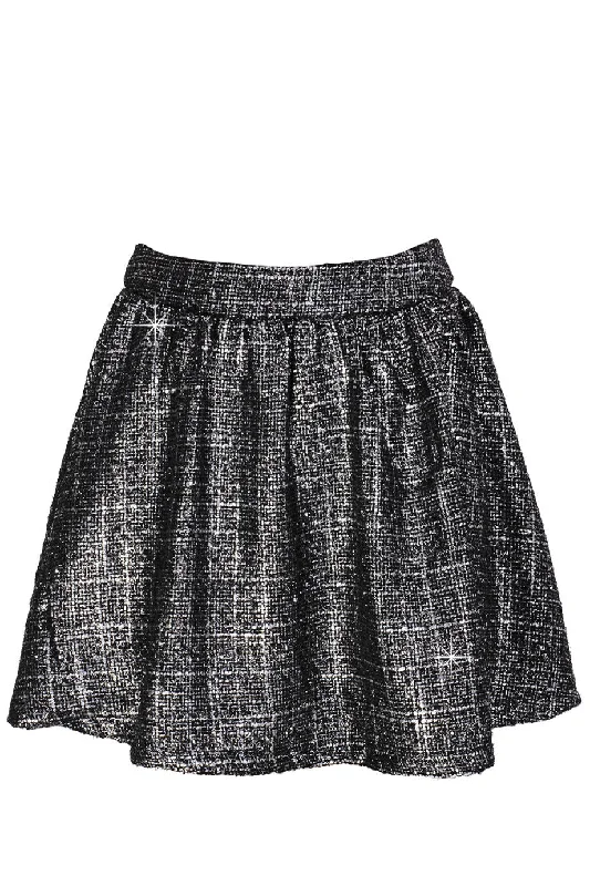 AZELIN Metallic Grey Mini Skirt Mini Skirt Trendy