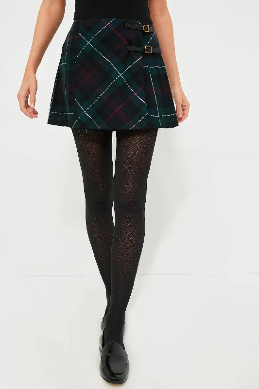 Tartan Twill Mini Wrap Skirt Sleek Mini Skirt