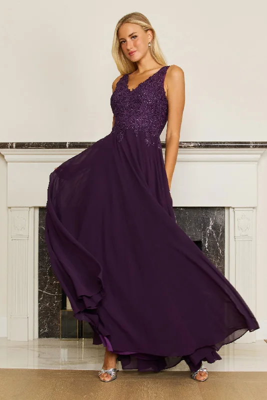 Dylan & Davids Long Formal Dress Plus Size Evening Gown Plum Sexy party dresses