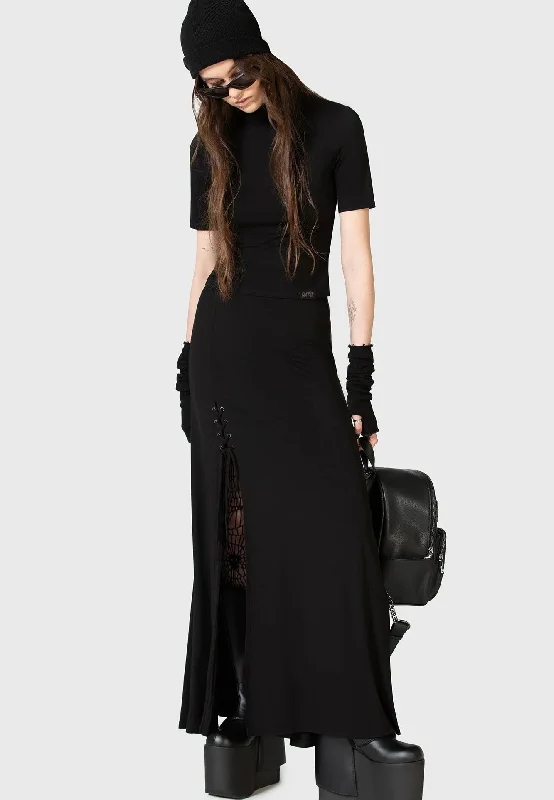 Killstar x Kihilist - Secretly Weep Maxi Black - Skirt Colorful Maxi Skirt