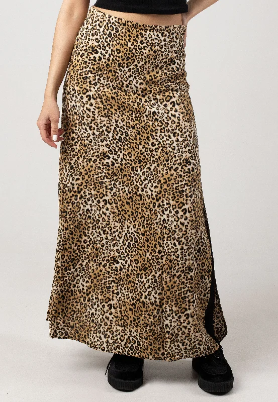 Noisy May - Galia Long Black Leo Aop - Skirt Printed A-line Maxi