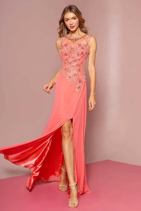 Prom Long Formal Beaded Chiffon Evening Dress Girls' party dresses