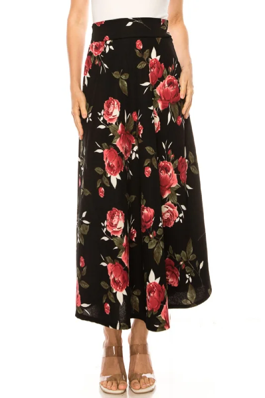 Floral Black Red