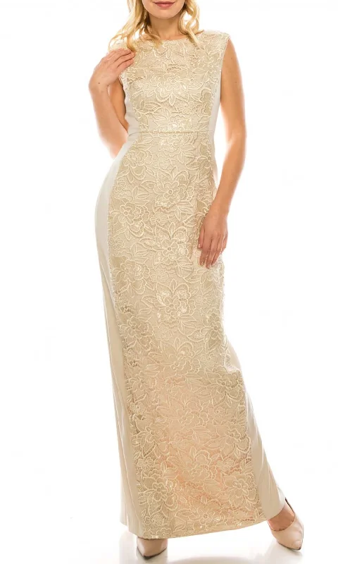 Adrianna Papell - AP1E200762 Embroidered Column Dress High-low unclassified dresses