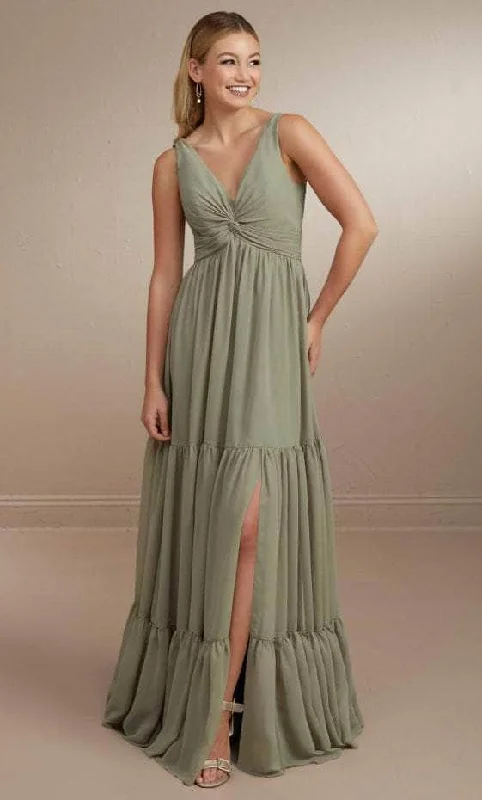 Christina Wu Celebration 22161 - V-Neck Twisted Knot Bridesmaid Dress Smocked unclassified dresses