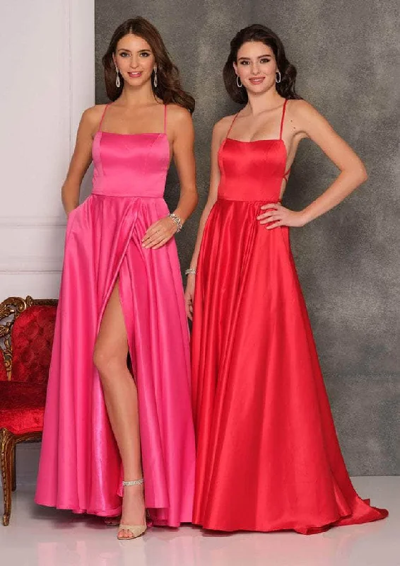 Dave & Johnny - A6690 Strappy Open Back Satin Prom Dress Silk unclassified dresses