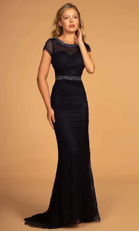 Elizabeth K - GL2612 Embellished Jewel Sheath Dress Cocktail unclassified dresses