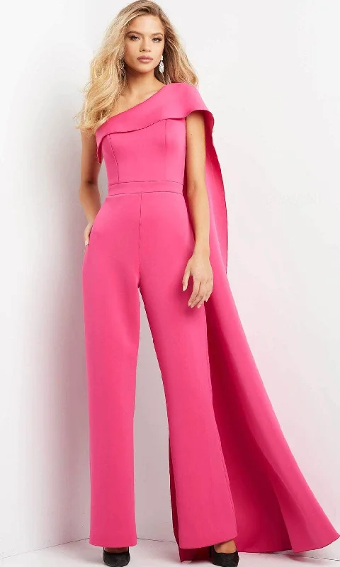 Jovani 07939SC - Asymmetrical Draped Jumpsuit High-low unclassified dresses