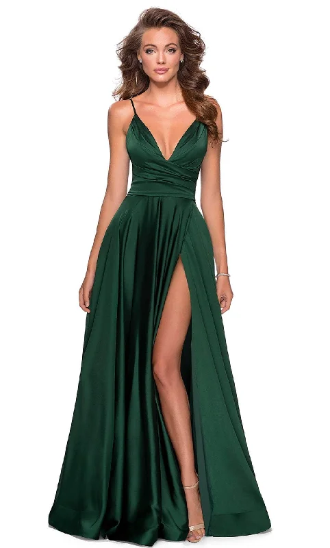 La Femme - 28607  Deep V Neck High Leg Prom Dress Fall unclassified dresses