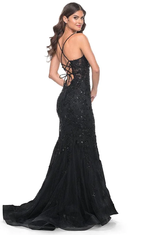 La Femme 32033 - Beaded Appliqued Mermaid Prom Dress Stylish unclassified dresses