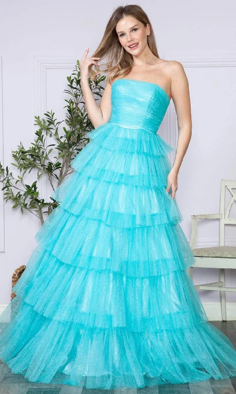 Poly USA 9386 - Strapless Tiered Prom Dress Beach unclassified dresses