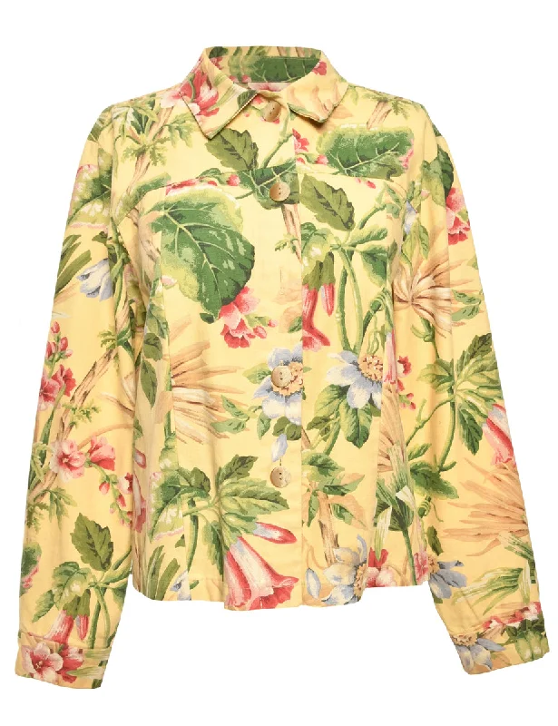 Floral Pattern Jacket - M Wrap floral dresses