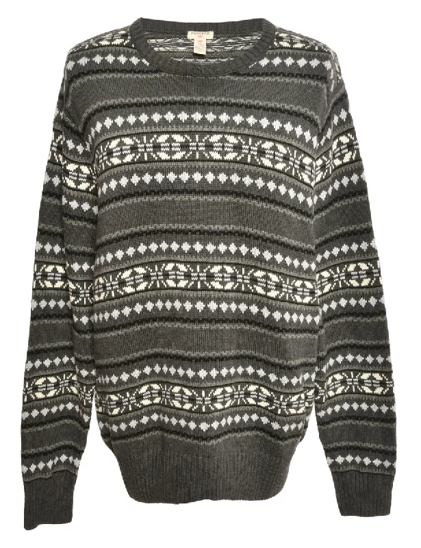 Grey Dockers Patterned Jumper - L Lace floral dresses