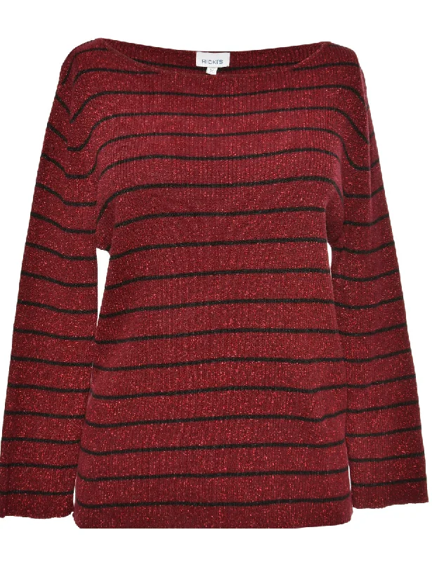 Lurex Thread Pattern Maroon Jumper - L Boho floral dresses